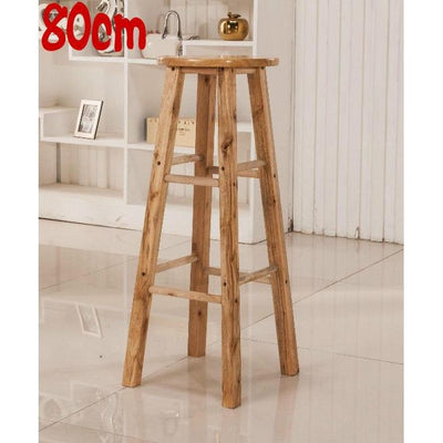 Solid Wood High Chair Fashion Home Chair Baby Booster Seat Creative Small Round Stool with Footrest