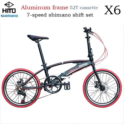 Hito Foldable Bike X6 20/22 Inch Foldable Bicycle Shimano 7-speed Variable Speed Bicycle Ultra-light