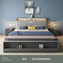 Muyue Nordic bed master bedroom storage high box bed economical soft bed with lights multifunctional