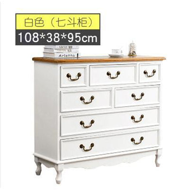 (MUWU) Solid Wood Simple Modern Storage Cabinet Drawer Living Room Locker Bedroom American Chest of