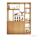 Solid Wood Storage Cabinet Hall Entrance Door Screen bookshelf Partition Space Saver Display Rack