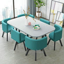 Nordic 1 Table And 6 Chairs Marble Dining Table Combination Home/ Small Apartment Office Conference