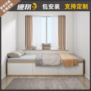 (PANDA) Wardrobe Bed Integrated Solid Wood Small Family with Bookcase Bed Computer Desk Wall