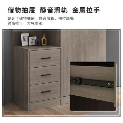 Wardrobe solid wood modern simple household bedroom sliding door integral cabinet economical storage