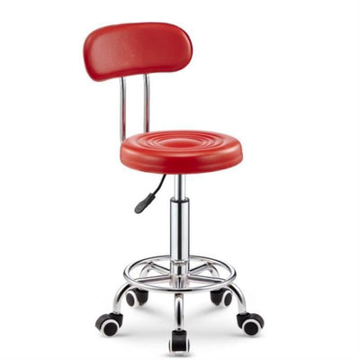 Leather Bar Stool Swivel Chair High Back Lifting Bar Chair Beauty Barber Shop Chair Round Stool With