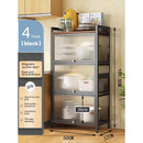 CAGK Kitchen Rack Storage Cabinet With Door Floor-standing Multi-layer Microwave Oven Pot Rack