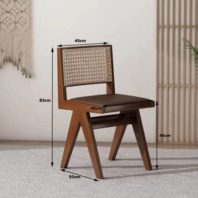 Rattan Chair Solid Wood Dining Chair Study Chairs Balcony Handmade Portable Chair