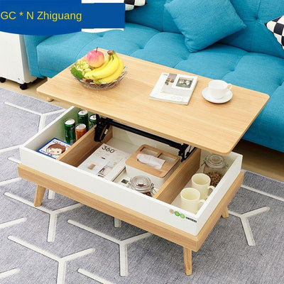 Nordic Tea Table Simple Small Family Tea Table Living Room Multi-functional Coffee Table Lift Table