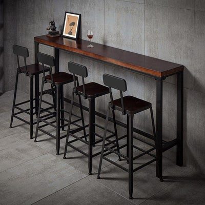 Bar Chair High Stool Iron Family Backrest Bar Bench Table And Chair Modern Simple Tall Chairs Bar