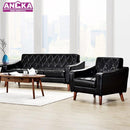 Day American living room bedroom pull buckle leather sofa Nordic small office single double