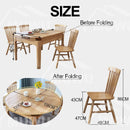 (MUWU) Solid Wood Folding Table And Chair Combination Nordic Style Restaurant Family Dining Table