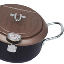 SASIT Non-stick Coated Deep Fryer with a Thermometer and Lid, Oil Drainage Frying Pot