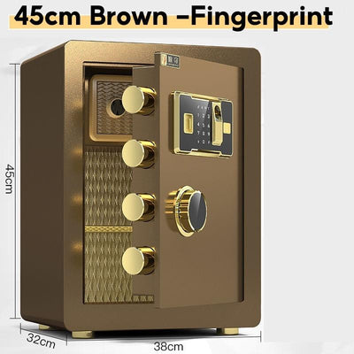 Pl Safe Box Fingerprint Home Password Office Safe Deposit Box Small Anti-theft Alarm Safes Bedside