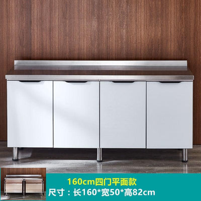 Simple stainless steel economical hearth integrated assembly kitchen cabinet household for renting