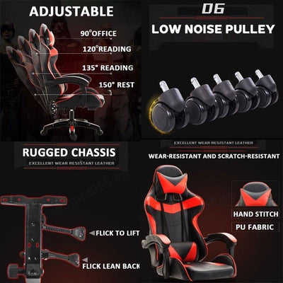 Ergonomic Gaming Chair Adjustable Computer Chair Massage Office Chair Without/With Foot Rest