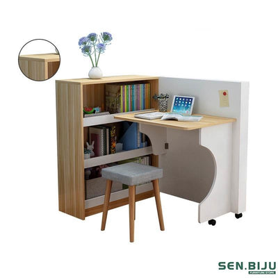 SENBIJU Creative Children's Desk Rotating Folding Table Bookcase Combination One Writing Simple