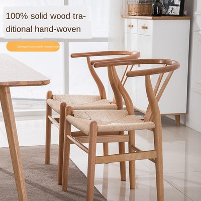 Syezyo Nordic y Dining Leisure Solid Wood Stool Back Modern Simple Creative Chair