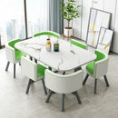 Nordic 1 Table And 6 Chairs Marble Dining Table Combination Home/ Small Apartment Office Conference