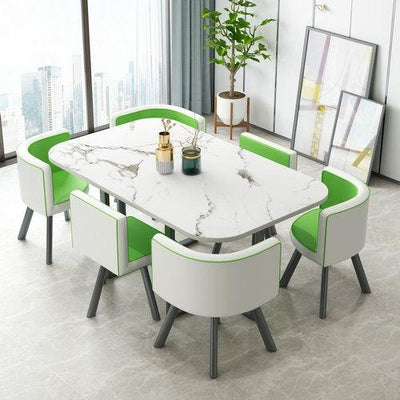 Nordic 1 Table And 6 Chairs Marble Dining Table Combination Home/ Small Apartment Office Conference