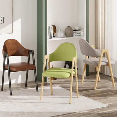 APOLLO Simple Nordic Dining Chair With Golden Legs,Upholstered Dinning Chair With Armrest, Home