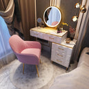 Nordic Dressing Table Luxury Storage Computer Desk with Led Light Mirror Bedroom Dressing Table