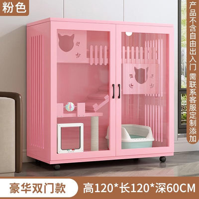 HOOPET Cat Cage Solid Wood Villa Pot Cage Super Large Luxury Cabinet Nest Kitten Double Deck Three