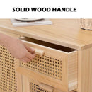 Koala Solid Wood Rattan Storage Cabinet Home Chest Of Drawers Bedroom Bedside Table Japanese Locker