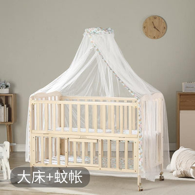 Crib Solid Wood Baby Bed Lacquerless Baby Cradle Foldable Multifunctional Desk Mobile Portable