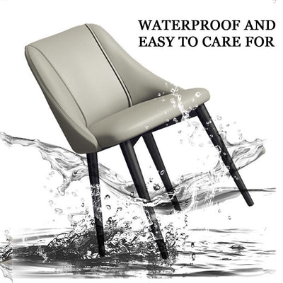 【Free Shipping】Dining Chair Waterproof Leather Nordic Chair Makeup Chair Home Back Stool