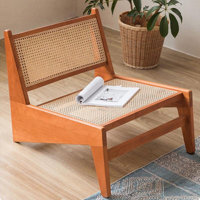 PINA 【Natural rattan】Lounge chair Rattan chair single person sofa chair Solid wood Rattan woven