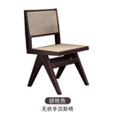 Dining Chair Solid Wood Nordic Rattan Armchair Solid Wood Vintage Style Backrest Furniture Rattan