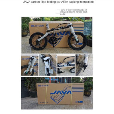 JAVA ARIA Foldable Bicycle Folding Bicycle Carbon Fiber Folding Bike 18 Speed Double Disc Brake Bike