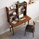 Nordic Desk Solid Wood Computer White Children's Study Modern Minimalist with Bookshelf Table