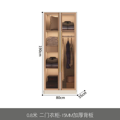 GM Luxury Wardrobe Home Bedroom Nordic Light Luxury Modern Simple Economical Glass Cloakroom Storage