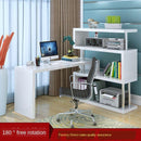 🎉Ready Stock🎉Nordic Solid Wood Simple Modern Corner Desk Learning With Bookshelf Combination