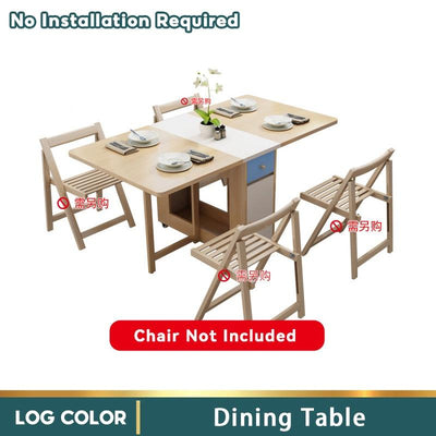 HQ Nordic Multifunctional Folding Dining Table And Chair Combination Modern Minimalist Family Home