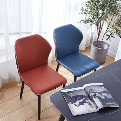 Dining Chair Home Nordic Leather Iron Chair Backrest Stool Hotel Restaurant Chair-005.SG