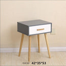 Sanson . Nordic Minimalist Solid Wood Bedside Table Retro Bedside Cabinet Japanese-style White Wax