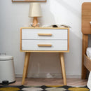 Sanson . Nordic Minimalist Solid Wood Bedside Table Retro Bedside Cabinet Japanese-style White Wax