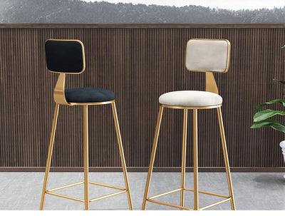 SEVEN Nordic Bar Chair Simple Modern Bar Chair High Stool Family Back High Chair Dining Chair Net