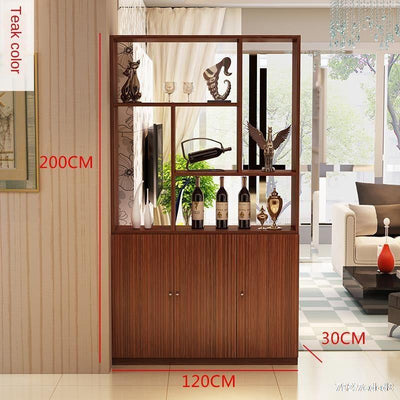 Solid Wood Storage Cabinet Hall Entrance Door Screen bookshelf Partition Space Saver Display Rack