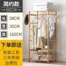 Clothes Rack Open Type Wardrobe Sturdy Coat Hangers With Drawer Bamboo Wardrobe