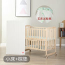 Crib Solid Wood Baby Bed Lacquerless Baby Cradle Foldable Multifunctional Desk Mobile Portable