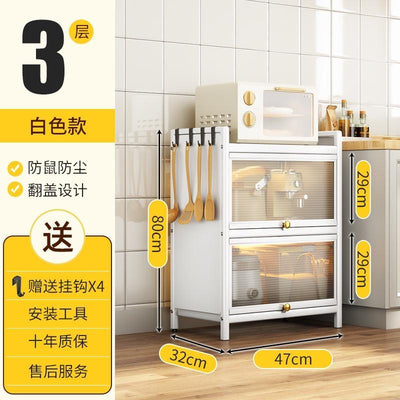 Kitchen Cabinet With Door Multi-functional Storage Cabinet For Bowls Chopsticks Plates Dishes Pans