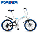 Forever Foldable Mountain Bicycle 7 Speed Shimano Accessories 22 Inch Dual Shock Trail Folding Bike