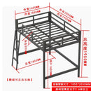 Double Decker Loft Bed Elevated Bunk Black Iron Metal Frame for Home Student Domintory