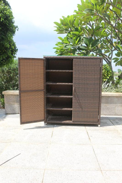 Shoe Rack Rattan Outdoor Sunscreen Waterproof Courtyard Locker Garden Balcony Storage Cabinet