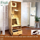 Pazazz Real Wooden Cage Villa Apartment Home Oversized Multi-storey Indoor Cat House with Toilet