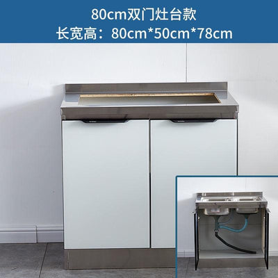 Kitchen Cabinet Sink Cabinet Stainless Steel Simple Assembly Cupboard Kitchen Stove Cabinet Kitchen