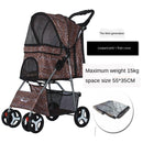 Foldable Pet Stroller Dog Detachable Cart with 4 Wheels